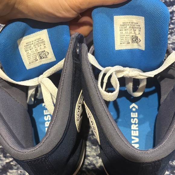 Converse All Star Navy and Grey High-Top Sneakers - Picture 5 of 6